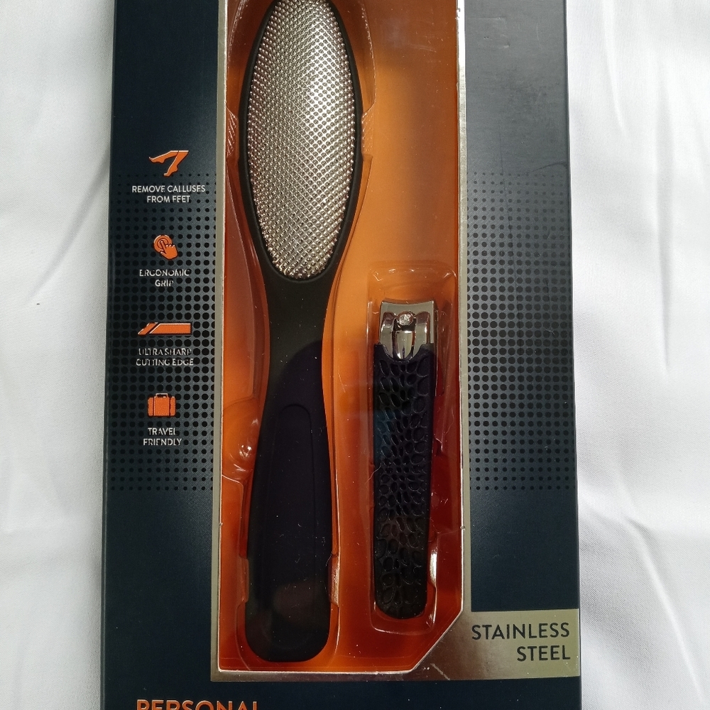 Foot file n nail clipper set